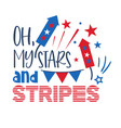 4th of july patriotic lettering for greeting card vector image