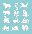 clouds in animal shapes cloudscape fish birds vector image
