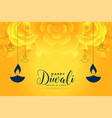 elegant happy diwali template with hanging lamps vector image vector image