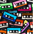 seamless pattern with old audio cassettes vector image vector image