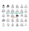 vintage hand drawn campfires icons bundle simple vector image