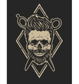 skull with a beard and stylish haircut vector image