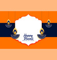 happy diwali festival background with artistic vector image vector image