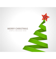 christmas tree from paper ribbon vector image