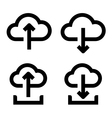 cloud upload and download icon set vector image