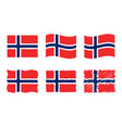 norway flag set official vector image vector image