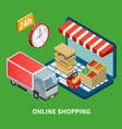 online shopping isometric vector image vector image