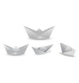 realistic folded paper boat colorful origami vector image vector image