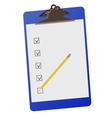 clipboard with checklist and pencil vector image