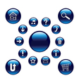 glossy blue buttons vector image