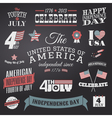 independence day design elements set vector image