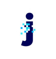 j letter lowercase pixel mark digital 8 bit logo vector image vector image
