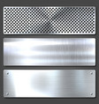 realistic brushed metal textures set polished vector image