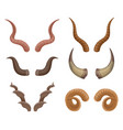 cartoon wild animals horns horned goat buffalo vector image vector image