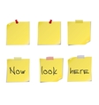 yellow post it notes isolated on white background vector image