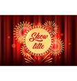 red stage curtain with golden frame vector image vector image