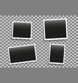 set photo frames mockup with shadow vector image
