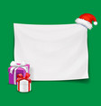 blank christmas banner with santa hat vector image vector image