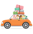 boy and girls driving car to travel vector image