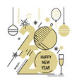 new year gold 2020 number design vector image vector image