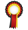 tricolor rosette with black yellow and red ribbon vector image