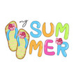 watercolor summer beach flip flops vector image