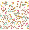 tiny line flowers seamless pattern with colorful vector image vector image