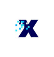x letter lowercase pixel mark digital 8 bit logo vector image vector image