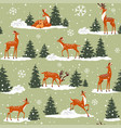 deer forest pattern vector image vector image