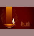 elegant hindu festival background with lamp vector image vector image
