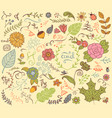 floral design elements in doodle style vector image vector image