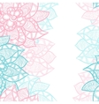 floral border with abstract hand drawn flowers vector image