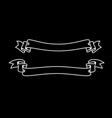 white ribbon on black hand drawn detailed vector image vector image