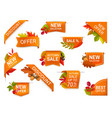 autumn sale offer discount ribbons banner corners vector image vector image