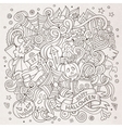 cartoon cute doodles hand drawn halloween vector image
