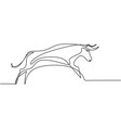continuous one line drawing bull cow endangered vector image