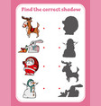 find correct shadow educational game vector image vector image