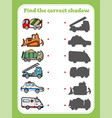 find correct shadow educational game vector image vector image