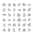 food delivery service icons set vector image vector image