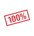 grunge red 100 percent rubber stamp one hundred vector image