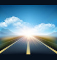 blurred road and blue motion sky vector image