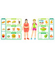 colorful weight loss infographics vector image