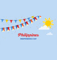 philippines flags bunting waving on blue sky vector image