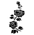 silhouette black motif rose flower blooming vector image vector image