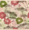 trees and flowers seamless pattern nature print vector image vector image