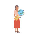 woman geography teacher holding clipboard vector image