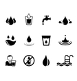 black water concept icons vector image