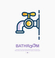 faucet thin line icon with water drop vector image
