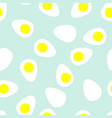 seamless pattern with sliced boiled eggs vector image