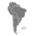 south america with countries map grey vector image